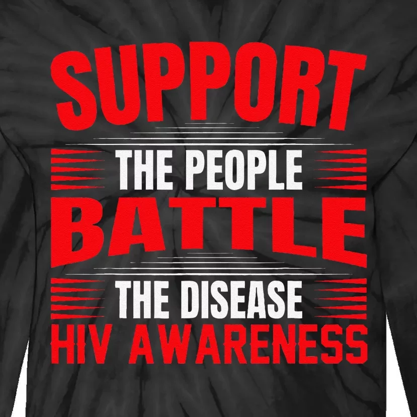 Hiv Awareness Red Ribbon World Aids Day Fighters Tie-Dye Long Sleeve Shirt