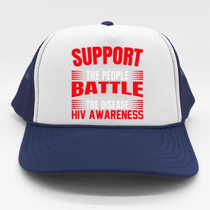 Hiv Awareness Red Ribbon World Aids Day Fighters Trucker Hat