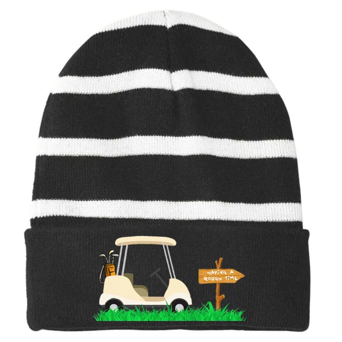 Having A Rough Time Striped Beanie with Solid Band