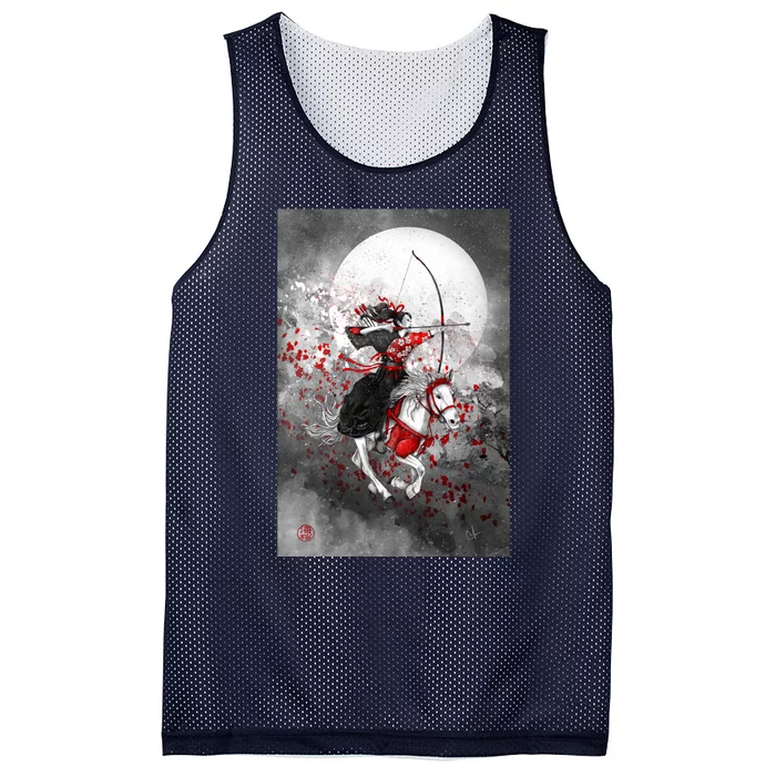 Horse And Rider Yabusame Long Mesh Reversible Basketball Jersey Tank