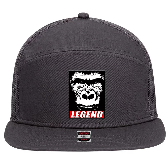 Harambe LEGEND Gorilla Poster RIP 2016 7 Panel Mesh Trucker Snapback Hat