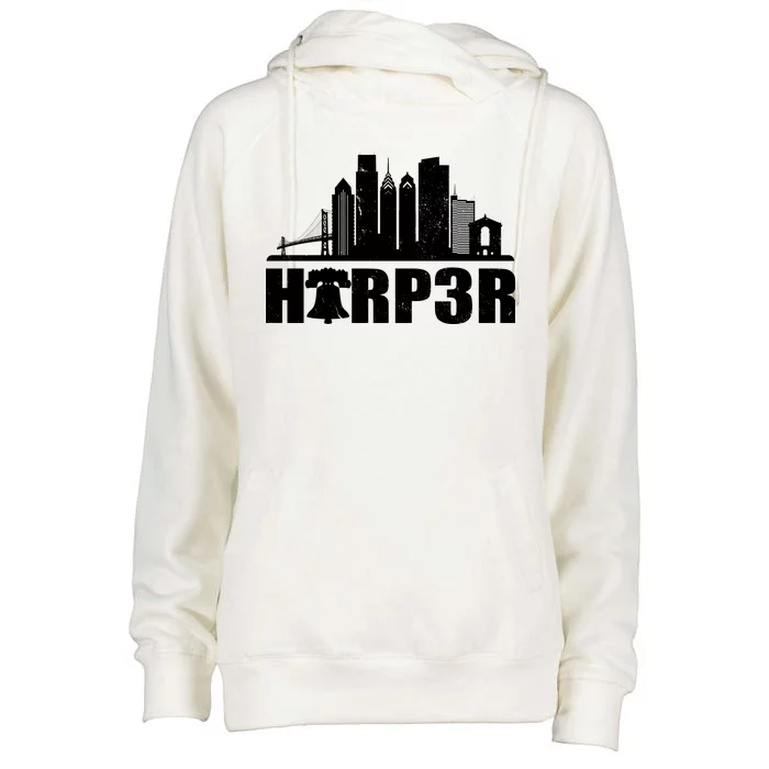 Harper Philly Baseball Womens Funnel Neck Pullover Hood