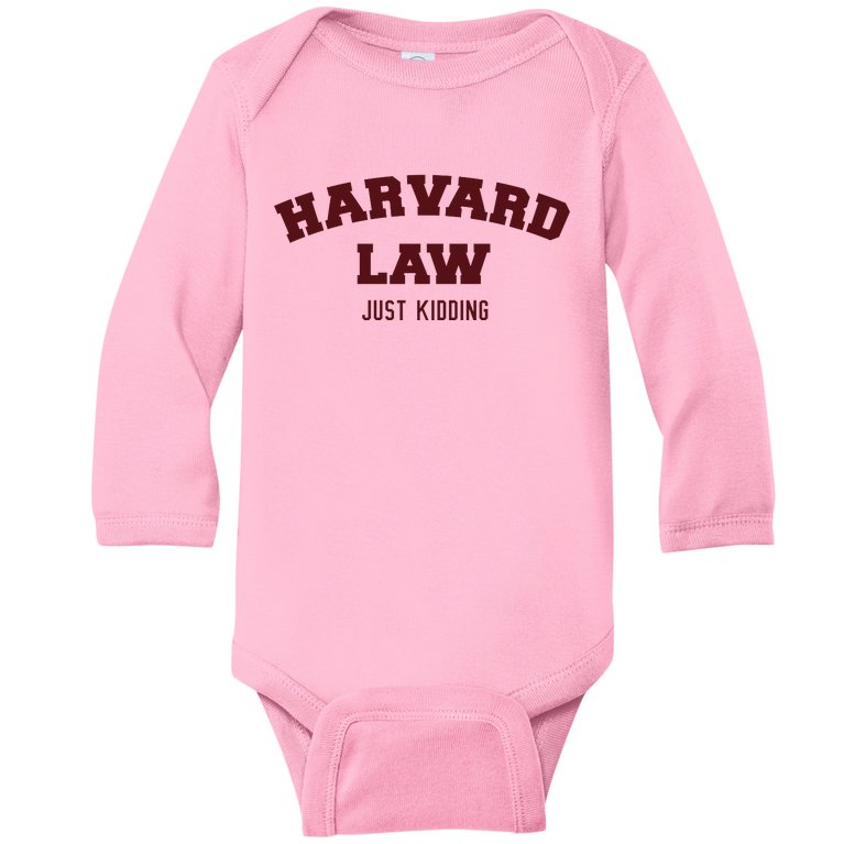 Harvard Law Just Kidding Baby Long Sleeve Bodysuit