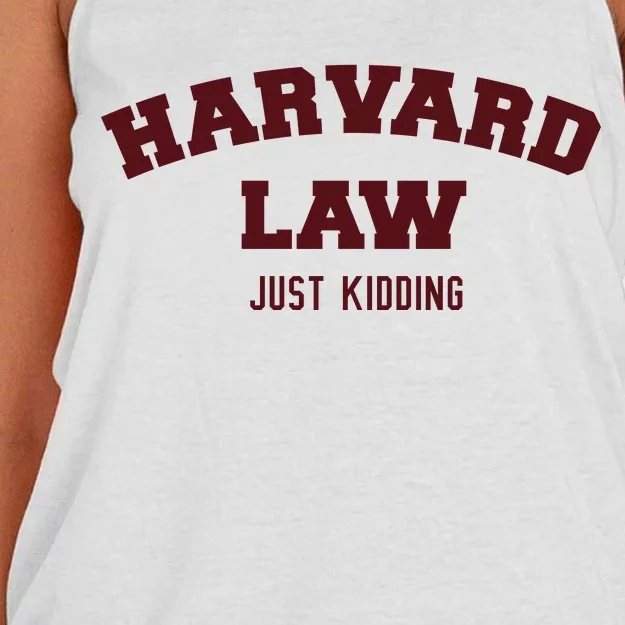 Harvard Law Just Kidding Women's Knotted Racerback Tank