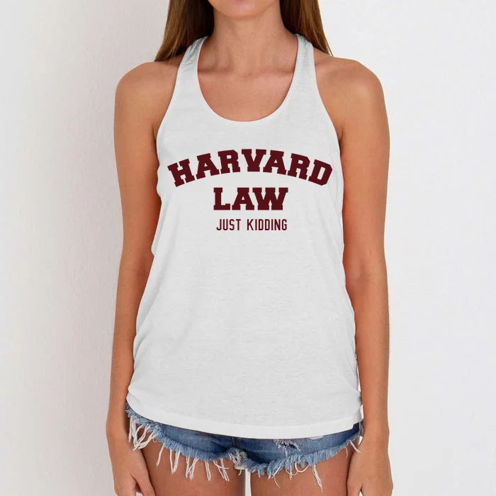 Harvard Law Just Kidding Women's Knotted Racerback Tank