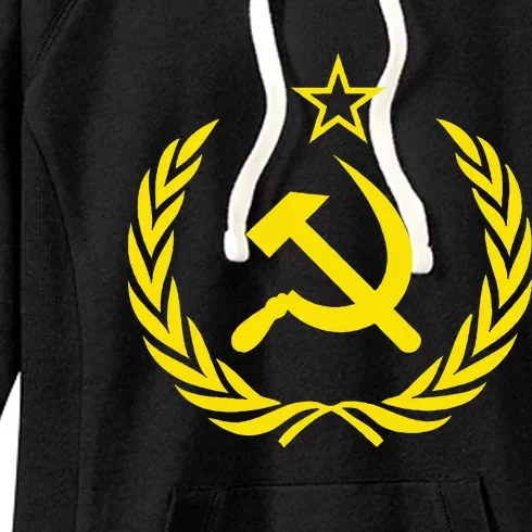 Hammer and Sickle Star CCCP Soviet Union Red Women's Fleece Hoodie