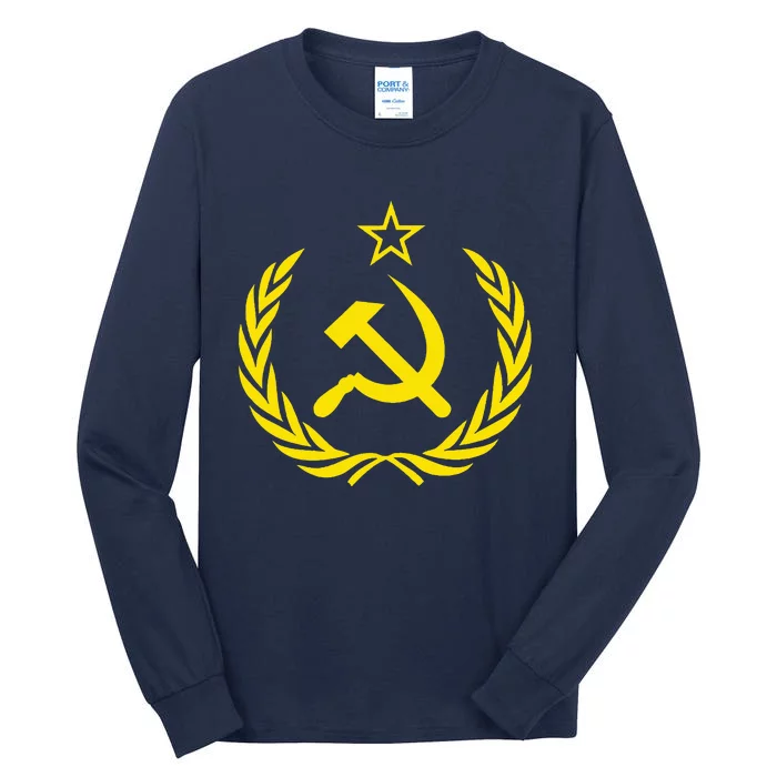 Hammer and Sickle Star CCCP Soviet Union Red Tall Long Sleeve T-Shirt