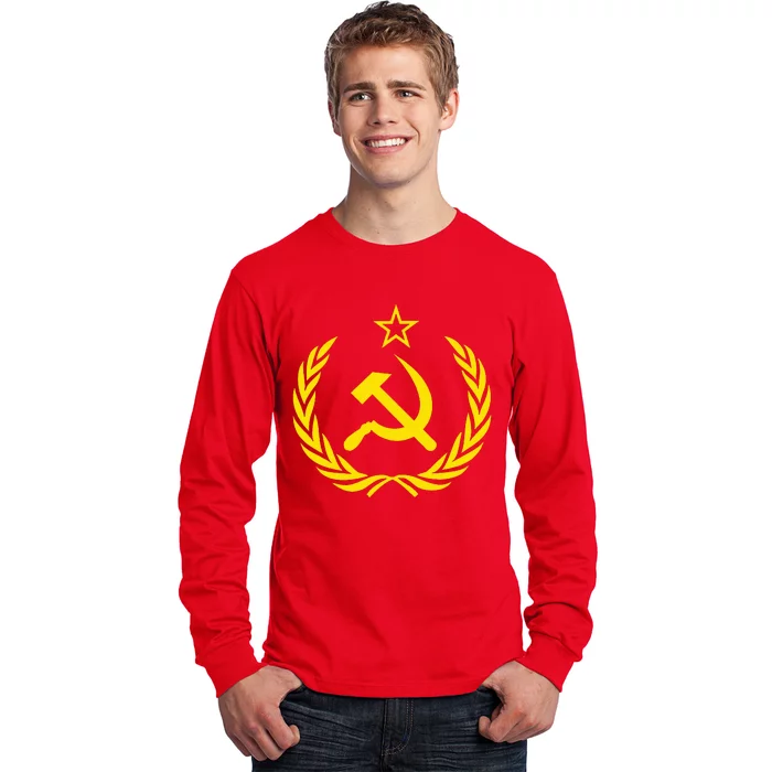 Hammer and Sickle Star CCCP Soviet Union Red Long Sleeve Shirt