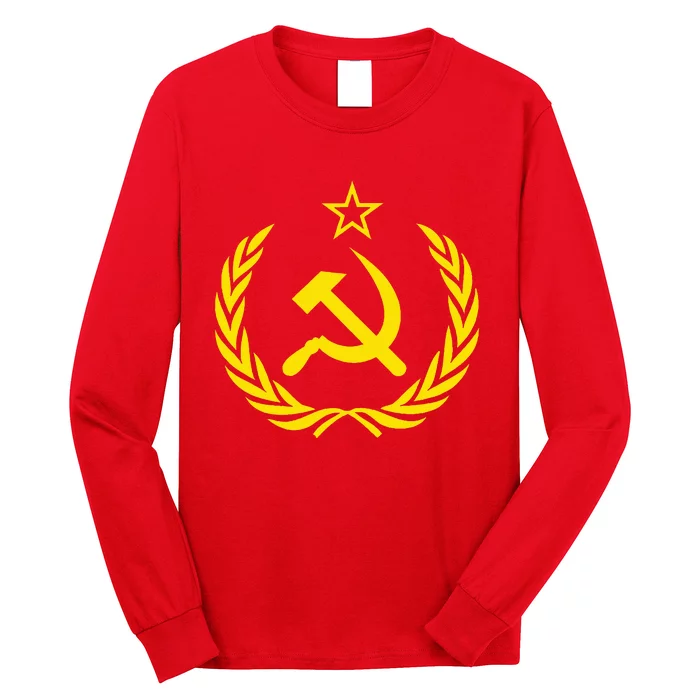 Hammer and Sickle Star CCCP Soviet Union Red Long Sleeve Shirt