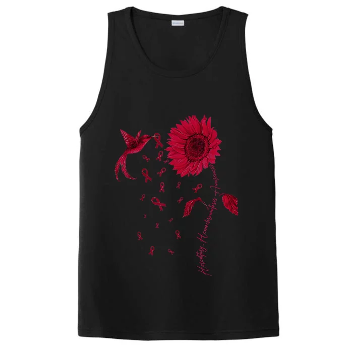 Hemochromatosis Awareness Sunflower Burgundy Ribbon Performance Tank