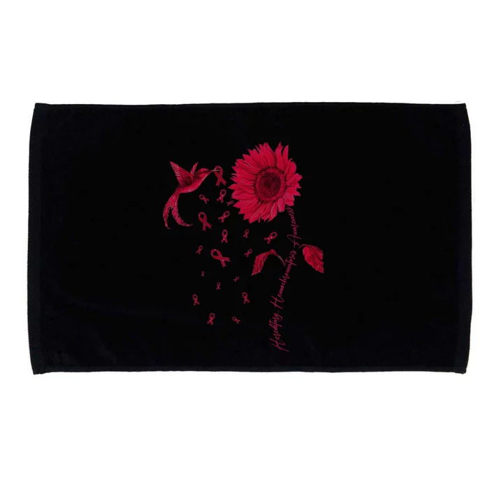 Hemochromatosis Awareness Sunflower Burgundy Ribbon Microfiber Hand Towel