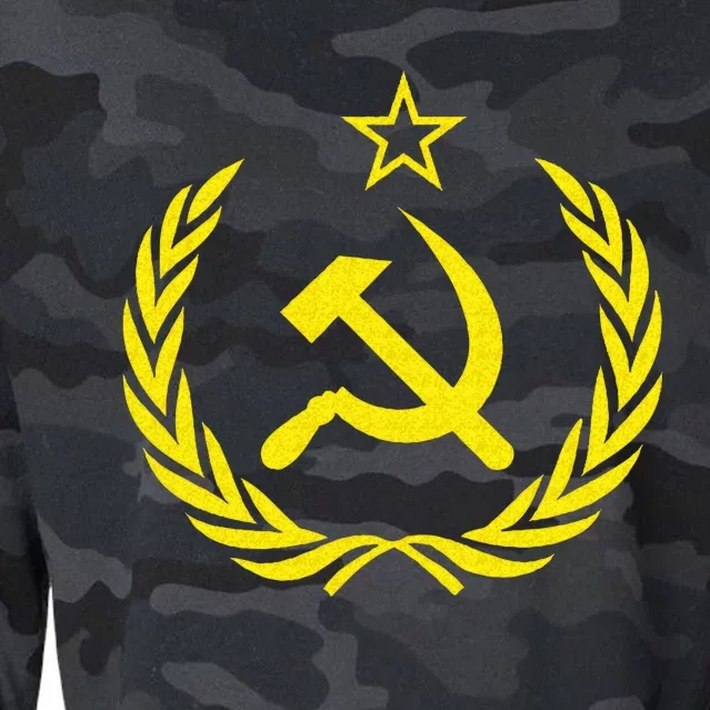 Hammer And Sickle Star CCCP Soviet Union Red Cropped Pullover Crew