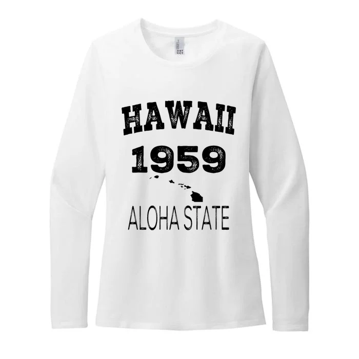 Hawaii Aloha State 1959 Vintage Established Sports Hawaiian Islands Hi Womens CVC Long Sleeve Shirt