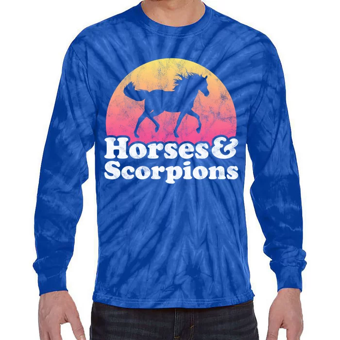 Horse And Scorpion Or Horses Scorpions Gift Tie-Dye Long Sleeve Shirt