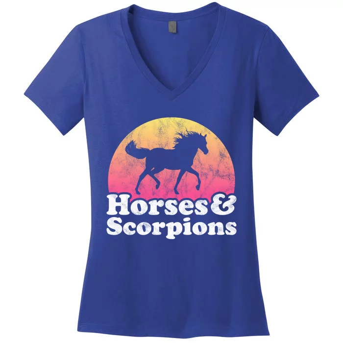 Horse And Scorpion Or Horses Scorpions Gift Women's V-Neck T-Shirt