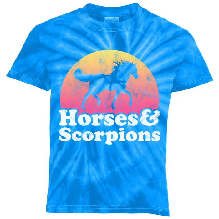 Horse And Scorpion Or Horses Scorpions Gift Kids Tie-Dye T-Shirt