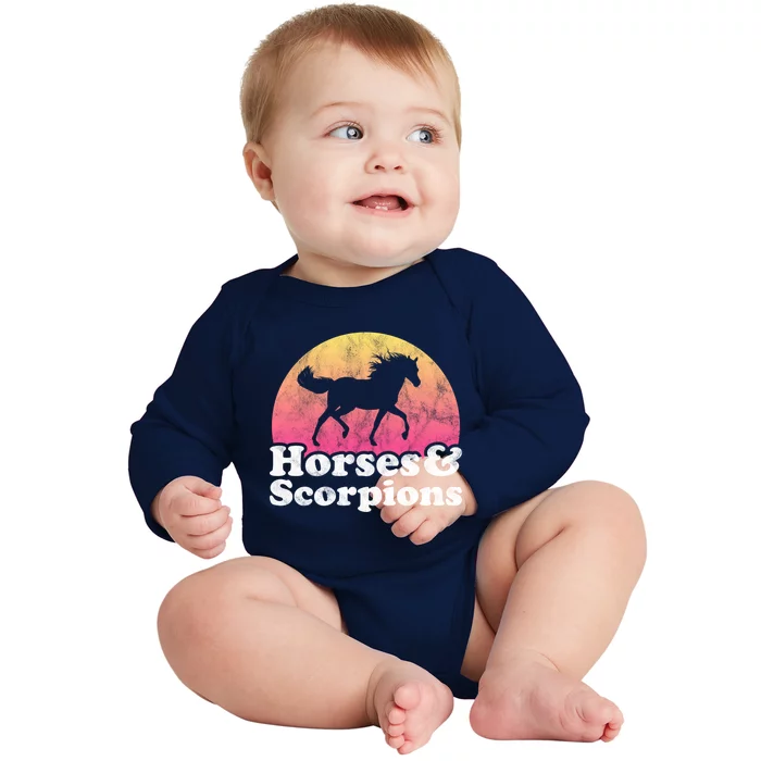 Horse And Scorpion Or Horses Scorpions Gift Baby Long Sleeve Bodysuit