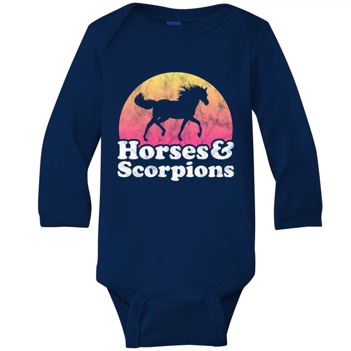 Horse And Scorpion Or Horses Scorpions Gift Baby Long Sleeve Bodysuit