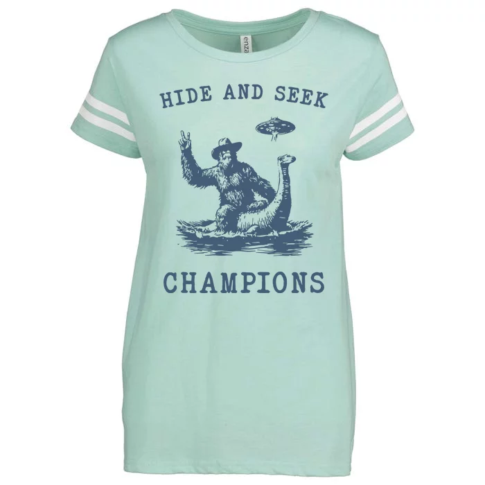 Hide And Seek Ufo Retro Bigfoot Enza Ladies Jersey Football T-Shirt