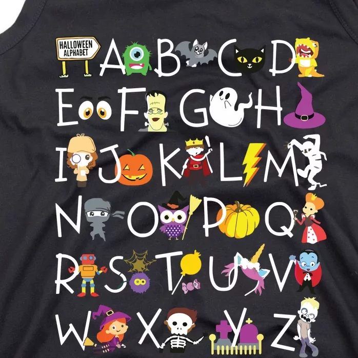 Halloween Alphabet Shirts Spooky Teacher Kindergarten Tank Top