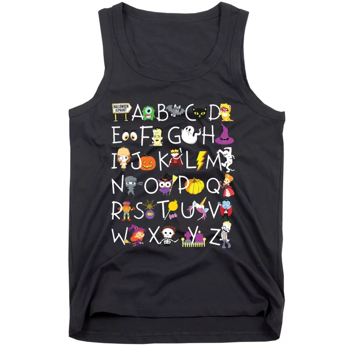 Halloween Alphabet Shirts Spooky Teacher Kindergarten Tank Top