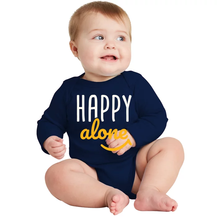 Happy Alone Single Singles Awareness Day Antigiftvalentine's Gift Baby Long Sleeve Bodysuit