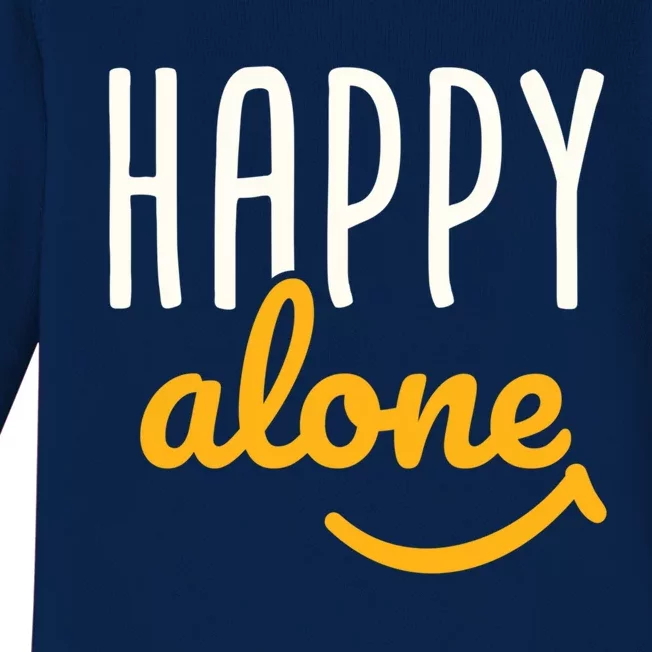 Happy Alone Single Singles Awareness Day Antigiftvalentine's Gift Baby Long Sleeve Bodysuit