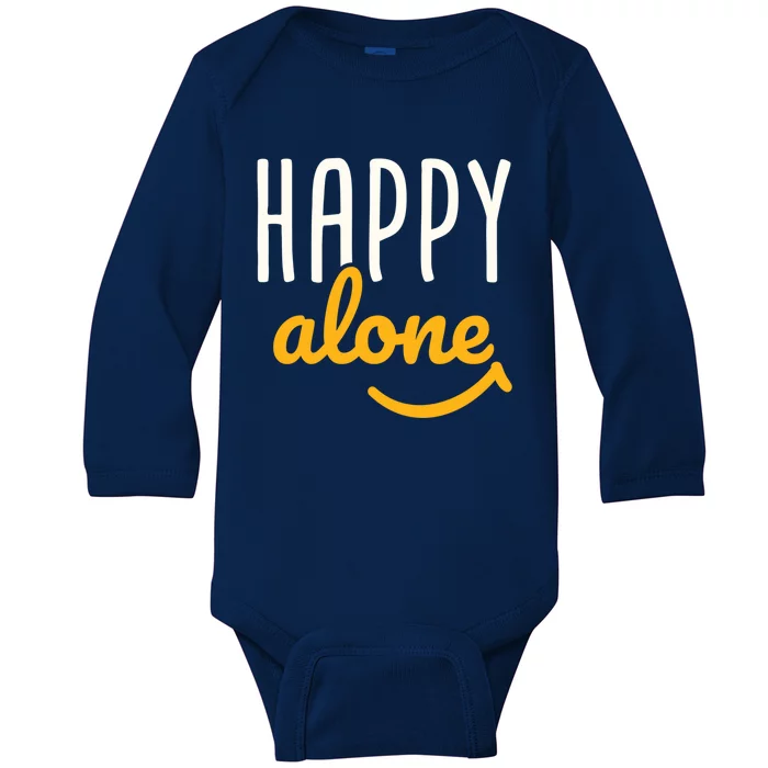 Happy Alone Single Singles Awareness Day Antigiftvalentine's Gift Baby Long Sleeve Bodysuit