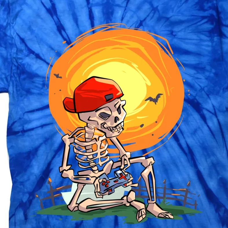 Halloween Awesome Skeleton Gamer Gaming Gift Tie-Dye T-Shirt