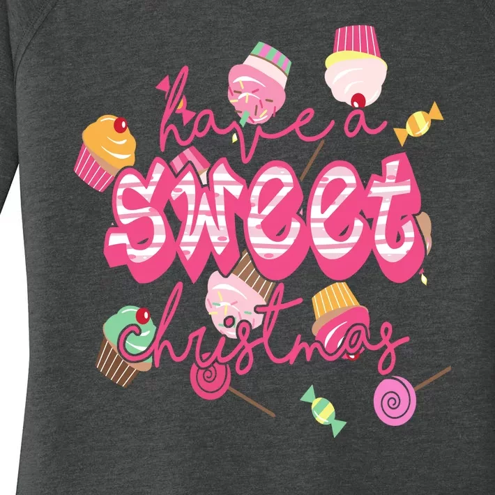 Have A Sweet Christmas Cute Candy Women's Perfect Tri Tunic Long Sleeve Shirt