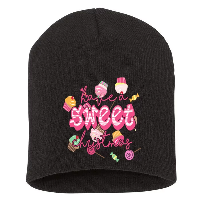 Have A Sweet Christmas Cute Candy Short Acrylic Beanie