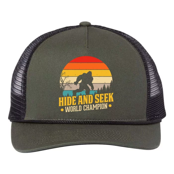 Hide And Seek World Champion Graphic Retro Rope Trucker Hat Cap