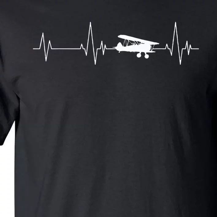 Heartbeat Airplane Single Engine EKG Aviator Flying Pilot Tall T-Shirt