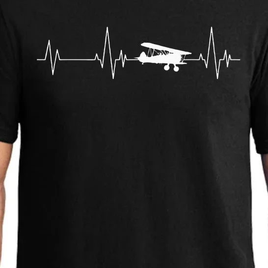 Heartbeat Airplane Single Engine EKG Aviator Flying Pilot Pajama Set