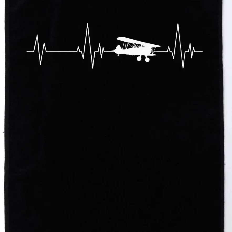 Heartbeat Airplane Single Engine EKG Aviator Flying Pilot Platinum Collection Golf Towel