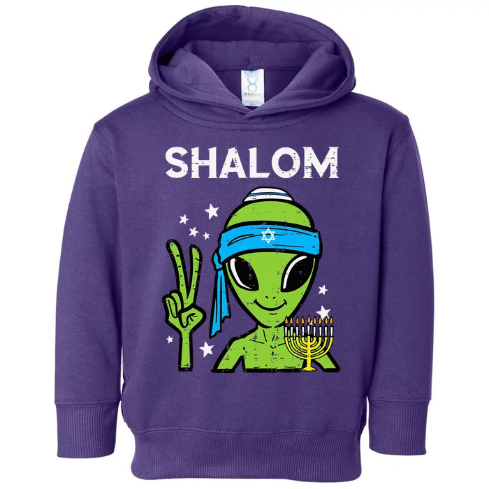 Hanukkah Alien Shalom Chanukah Jewish Space Toddler Hoodie