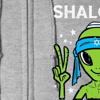 Hanukkah Alien Shalom Chanukah Jewish Space Full Zip Hoodie