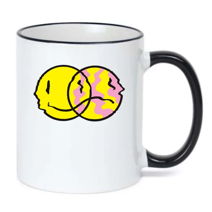 Happy And Sad Emoji Black Color Changing Mug