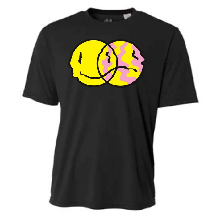 Happy And Sad Emoji Cooling Performance Crew T-Shirt