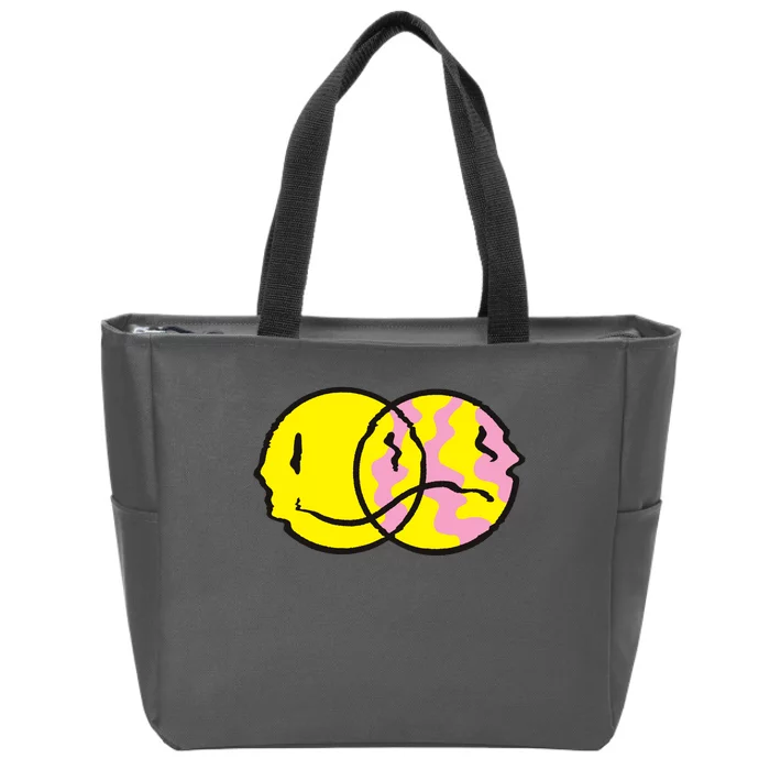 Happy And Sad Emoji Zip Tote Bag