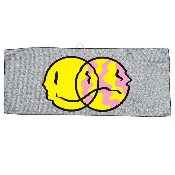 Happy And Sad Emoji Large Microfiber Waffle Golf Towel