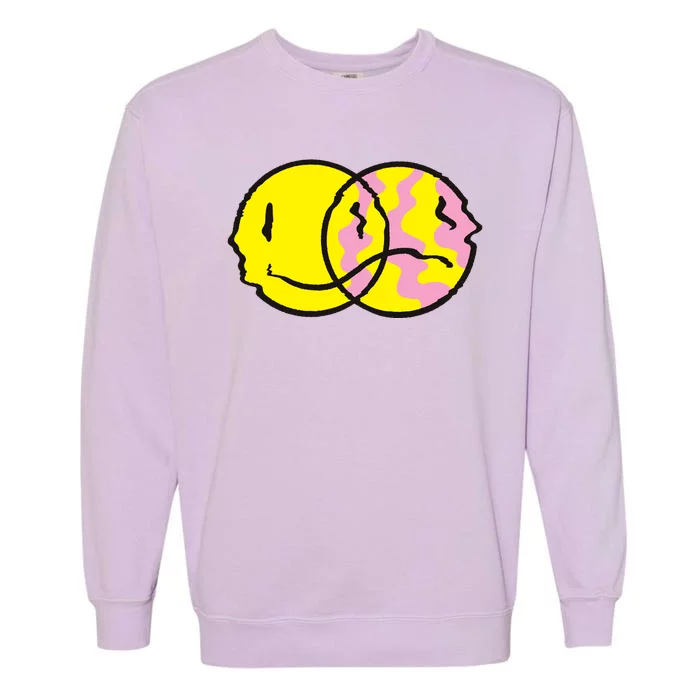 Happy And Sad Emoji Garment-Dyed Sweatshirt