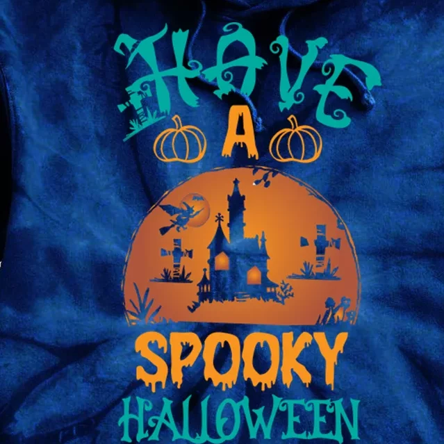 Have A Spooky Halloween Typography Lettering Tie Dye Hoodie