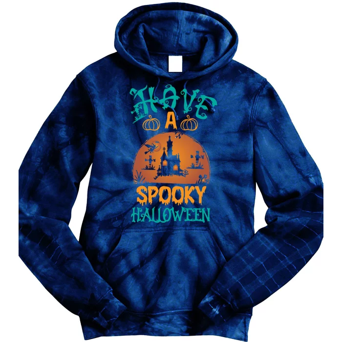 Have A Spooky Halloween Typography Lettering Tie Dye Hoodie