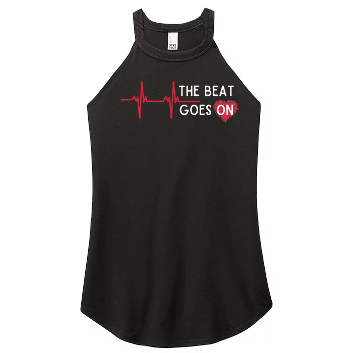 Heart Attack Surgery The Beat Goes On Survivor Rehab Recover Women’s Perfect Tri Rocker Tank