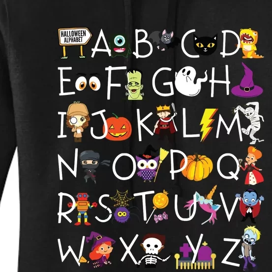 Halloween Alphabet Shirts Spooky Teacher Kindergarten Women's Pullover Hoodie