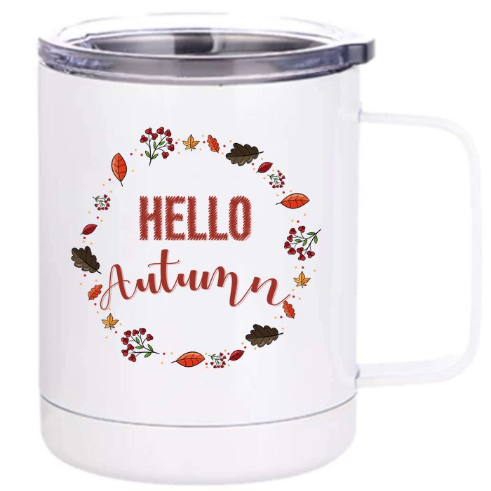 Hello Autumn Set Front & Back 12oz Stainless Steel Tumbler Cup