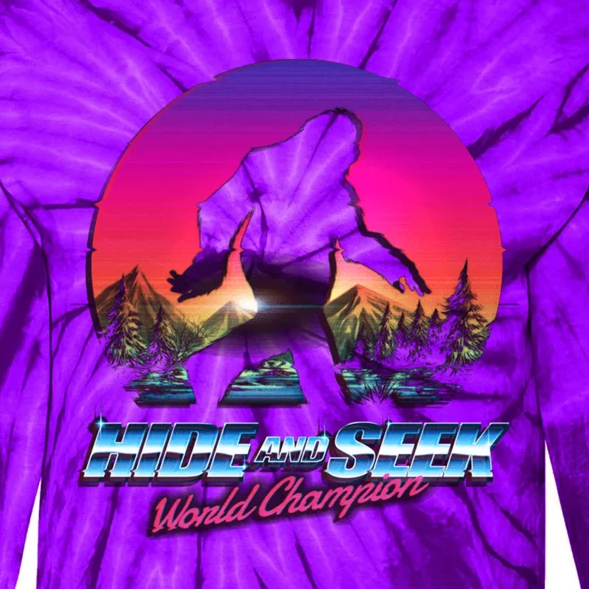 Hike And Seek World Champion Bigfoot Is Real Tie-Dye Long Sleeve Shirt