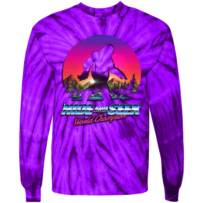 Hike And Seek World Champion Bigfoot Is Real Tie-Dye Long Sleeve Shirt