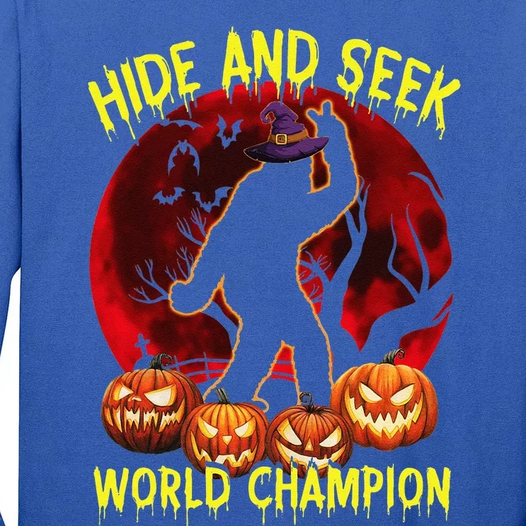 Hide And Seek World Champion Bigfoot Halloween Costume Gift Tall Long Sleeve T-Shirt